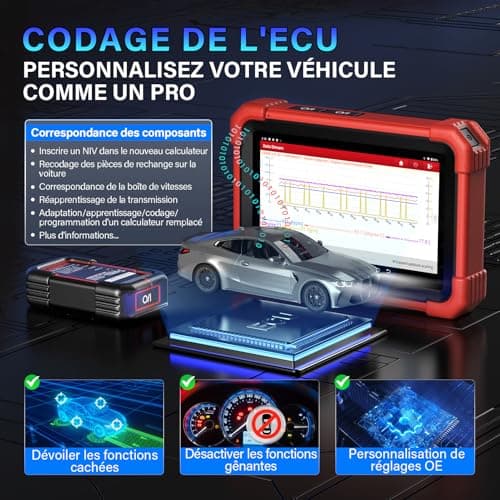 LAUNCH X431 CRP919XBT Valise Diagnostic Auto Multimarque, Contrôle bidirectionnel, CANFD&DOIP,Diagnostic sans Fil Bluetooth avec DBScar VII,FCA AutoAuth,VAG Guided,ECU Coding,IMMO