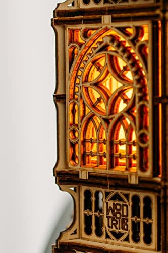 Wood Trick Lanterne Antique éclairée par LED Puzzle 3D en Bois pour Adultes et Enfants - 2 Modes d'éclairage - Bricolage Projet d'ingénierie Modèle 3D mécanique Puzzle pour Adultes