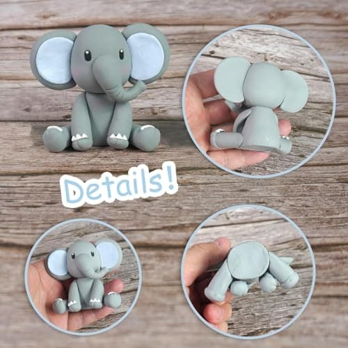 Éléphant Decoration Gateau Oh Baby, 21 Pièces Deco Gateau Anniversaire, Gâteau Topper Oh Baby Cake Topper Éléphant Décoration de Gâteau Bebe pour Bébé Enfants Fille Garçon Anniversaire Baby Shower