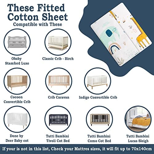 Lilly B. Lot de 2 imperméables Matelas Bebe 70x140 draps en Coton Biologique GOTS 2en1, utilisés à la Place du protège-Matelas imperméables compatibles avec Next2me et Tous Les Lits de Chevet.