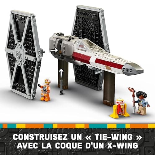 LEGO Star Wars TIE Fighter et X-Wing à Combiner - Idée Cadeau pour Garçons, Filles et Fans dès 9 Ans - Chasseurs à Construire et à Collectionner pour Les Enfants - Véhicules Personnalisables 75393