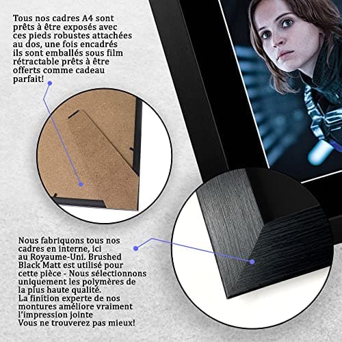 HWC Trading FR A4 Felicity Jones Star Wars Jyn Erso Cadeaux Imprimé Signé Autographe Photo pour les fans de cinéma - A4 Encadré