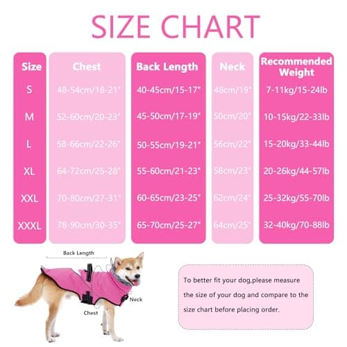 LIANZIMAU Manteau pour Chien imperméable avec Harnais, Manteau d'hiver pour Chien, Manteau Chaud avec réflecteurs pour Chien de Petite, Moyenne et Grande Taille, Manteau pour Temps Froid