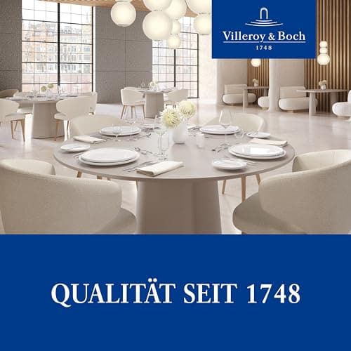 Villeroy & Boch - Sous-tasse à café Afina en porcelaine premium, sous-verre pour tasses à café, Fabriquée en Allemagne, compatible lave-vaisselle et micro-ondes, empilable, blanche