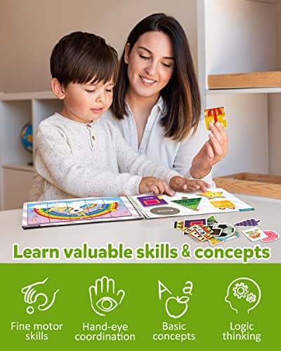 Kugum préscolaire livre magnétique occupé, 9 Thèmes autocollants jouets motricité fine apprendre classeur livre calme jouets Montessori