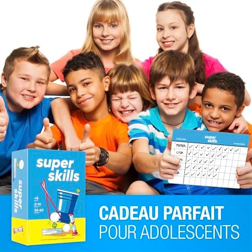 Super Skills - Jeux de Société Adulte, Ado et Enfant - Jeu de Societe 8 Ans Plus - 120 Défis pour Toute la Famille - Jeu de Fête Amusant - Cadeau Garcon 12 Ans & Fille - Version Français