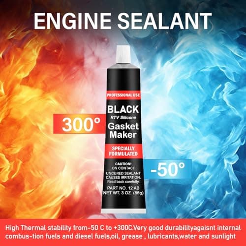 Mastic d'étanchéité pour moteur noir, 85 g, silicone haute température jusqu'à + 343 °C, mastic de culasse, mastic d'étanchéité pour pot d'échappement, mastic d'étanchéité en silicone pour réparation