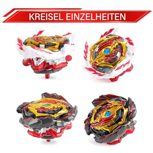 Hozuumo Bey Toupie Bay Blade Burst Turbo Combinaison, avec Metal Fusion Lanceur, Jouets Classiques Enfants Cadeau 2