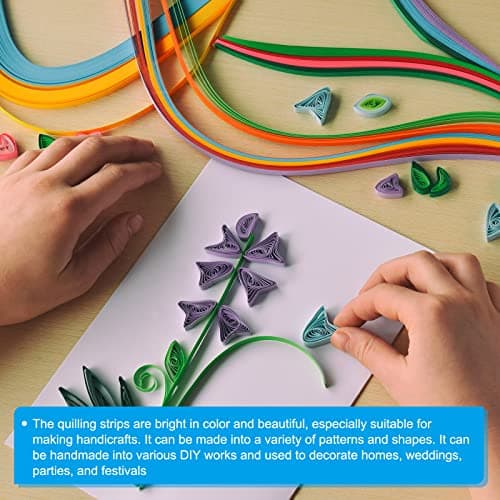 PATIKIL 360 Pcs Bandes de Papier pour Quilling de 3/8" (10 mm) de Largeur, 54 cm de Longueur, pour l'Art du Bricolage, Noël, 36 Couleurs