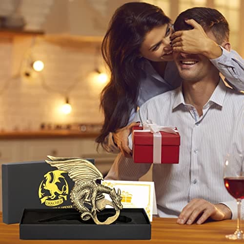 LKKCHER Décapsuleur de Bière de Dragon, Cadeau Dragon Homme, Cadeau homme, Idée Cadeau Homme, Cadeau de Fête des Pères,Cadeau de Noël Cadeau Anniversaire Homme pour Lui Papa Petit Ami Mari Grand-Père