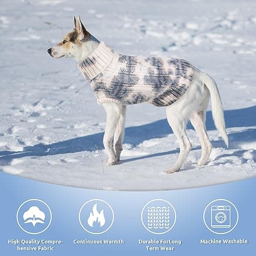 CITÉTOILE Pull d'hiver Chaud pour Chien, Manteau Tricoté Doux et Confortable, Vêtement à col roulé de Couleur dégradé adapté aux Chats et Chiens de Petite et Moyenne Taille, Bleu, XS