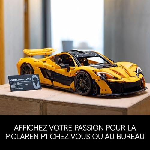 LEGO Technic McLaren P1 - Kit Maquette Hypercar pour Adultes - Idée Cadeau pour Les Passionnés de Voitures - Objet Collector à Échelle Réduite - Réplique de Voiture de Course 42172