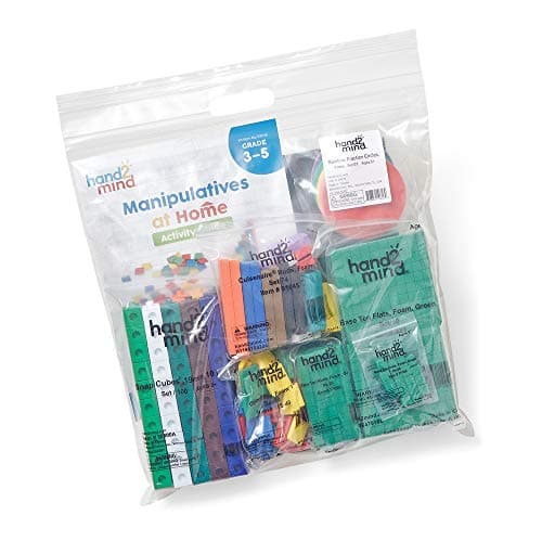 Learning Resources Kit de matériel de manipulation à domicile, objets mathématiques à manipuler pour l’apprentissage à domicile avec des cubes à emboîter, des cubes de base 10, 8+