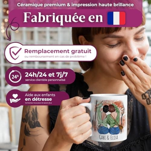 Cupdarling® Tasse Personnalisable Cadeau Collègue - 3 Collègues féminines - Cadeau Depart Collegue De Travail - Cadeau Anniversaire Femme - Tasse Collegue De Travail - 330 mL Céramique
