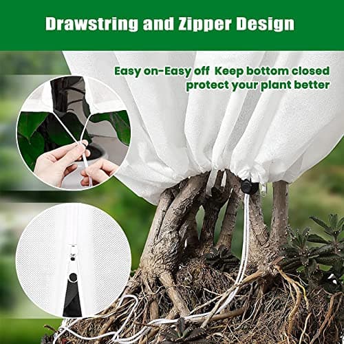 Voile Hivernage Plante Exterieur, Lot de 2 Housse d'hivernage pour Plantes en Pot, 80 x 120cm Contre Le Froid et Le Gel, 60g/m2 bâche Protection Arbustes Couverture