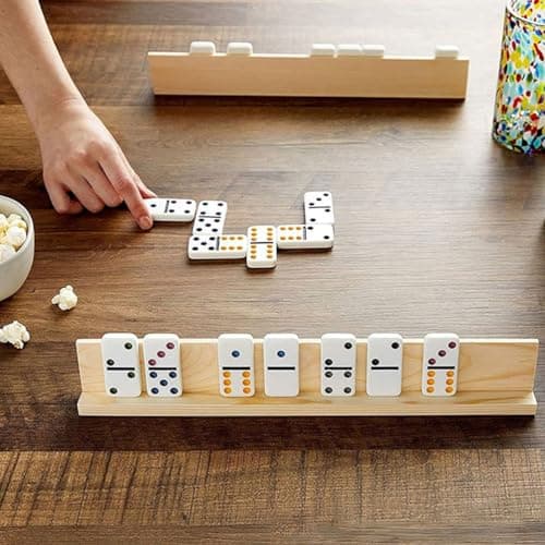 Yardwe 4 Pièces Socle Minotaure Porte-dominos en Bois Support De Dominos De Train Mexicain Titulaire De Cartes à Support De Rami Plateau en Dominos Accessoires Dominos Bureau Plate-Forme
