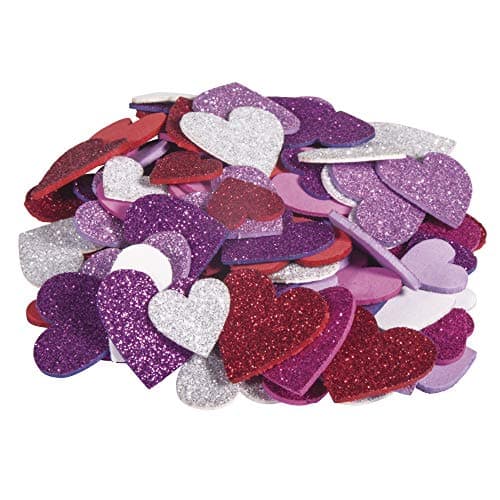 Rayher 30229000 Caoutchouc mousse Coeurs Paillettes, 2+3