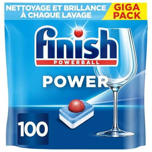 Finish Pastilles Lave-Vaisselle Powerball Comprimé Sans parfum All in One Max - 100 Tablettes Lave-Vaisselle