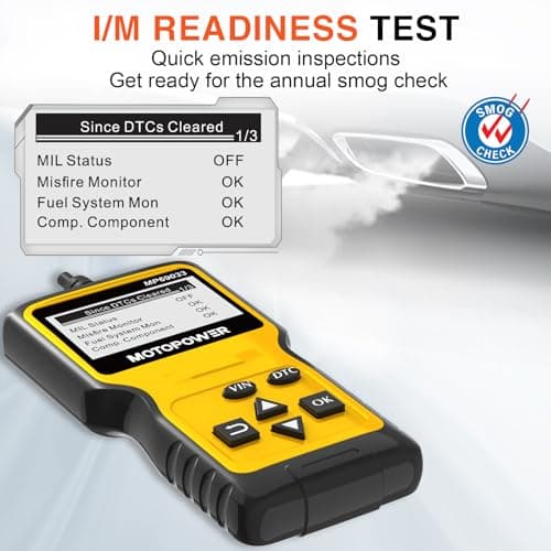 MOTOPOWER MP69033 OBD2 Scanner Universel Lecteur de Code d'erreur de Moteur, Outil de Diagnostic Can pour Tous Les protocoles OBD II Voitures Depuis 1996, jaune