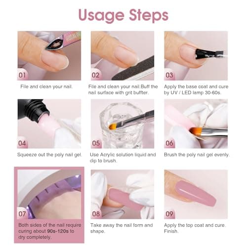 ROSALIND Gel pour Extension d’ongle 60ml, Cinnamon Pink Gel Construction Ongle UV, Poligel à Ongle Gel Nail Art pour les débutant, Professionnel et Salon de Manucure, Cadeau Pour les Amateurs