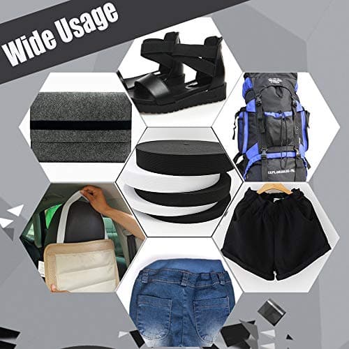 MYUREN 50mm Bandes Elastique Plates Ceinture Bande Ruban élastiques Couture Vetement, Artisanat, Pantalon, Perruque -9m (4.5m Noir, 4.5m Blanc)