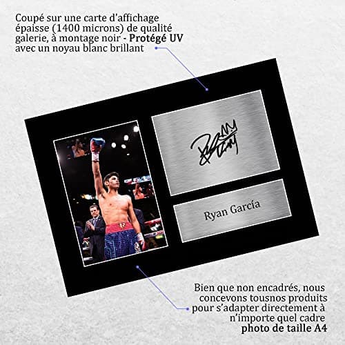 HWC Trading A4 Ryan Garcia Cadeaux photo autographe signée imprimée pour les fans de boxe - A4