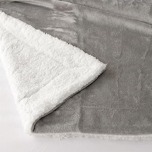 Good Nite Couverture Polaire Grise - Couverture en Sherpa - pour canapé - Chaude - pour l'hiver (Gris, 130x150cm)