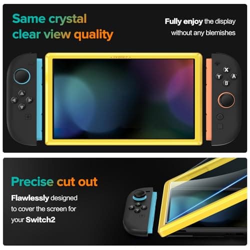 ivoler Pack de 4 Verre Trempé Compatible avec Nintendo Switch 2 Model 2025, avec Kit Installation Offert, Film de Protection d’écran - 9H Glass - Anti Rayures - Sans Bulles
