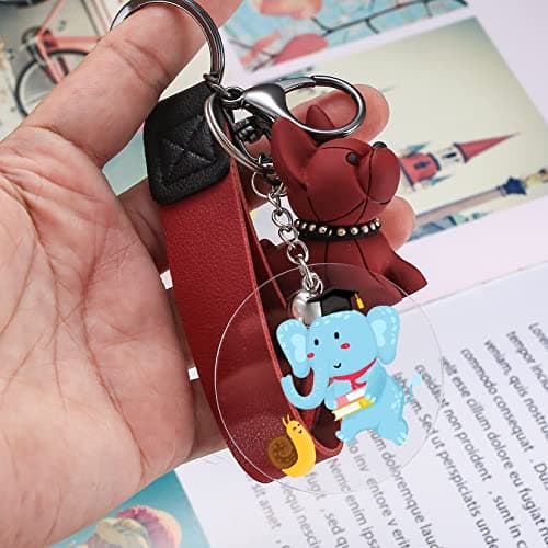 PIANKEKE 80 Pièces Acrylique Porte-clés Disque Glands Set, Cercle Pendentifs, Transparent Ronde Anneaux de Saut pour DIY