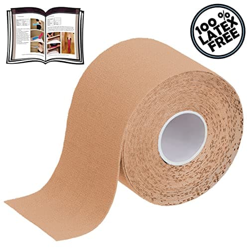 BB Sport 12 Rouleaux Ruban Adhésif de Kinésiologie Diverse Couleurs 5 m x 5 cm E -Book Exemples D'application, Couleur:couleur de la peau