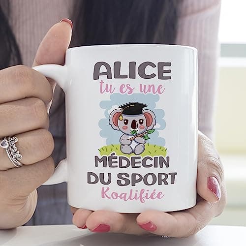 Mugffins Tasses Personnalisables pour MÉDECIN DU SPORT femme - En Français - Cadeau Personalisé- Koalifies Personalisés - 11 oz / 330 ml