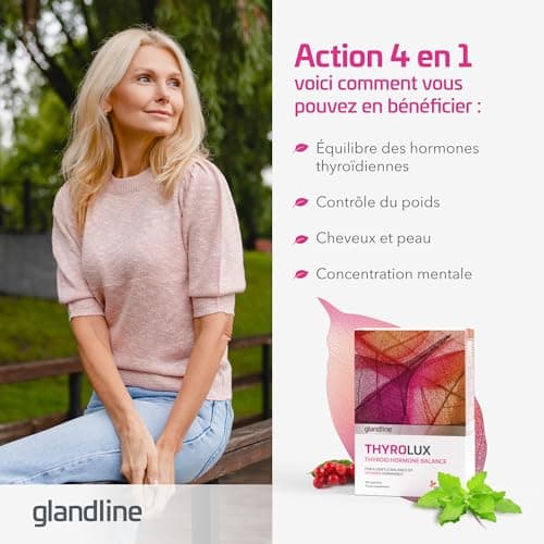 Gélules pour la Thyroïde - Iode, L Tyrosine, Selenium, Magnésium, Basilic Royal, Schisandra, Zinc, Manganèse - 120 Gélules - Nutriments et Minéraux d'Origine Végétale - Thyrolux Sensilab