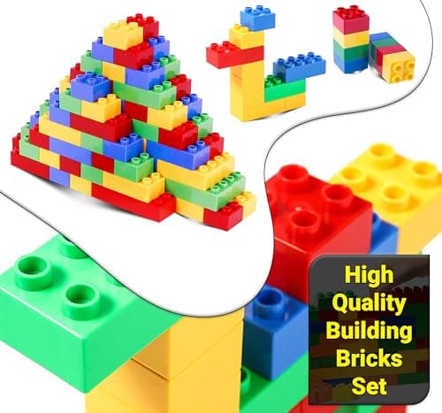 NEEZ Bloc de Construction - Briques de Construction pour Tout-Petits Jeux, Jouet Éducatif, Développer Leur Motricité Fine pour Enfants de 1,5 à 3 Ans - Jeu de Blocs (150 pièces)