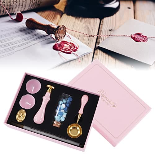 Kit de Cachet à la Cire, Comprenant Un Tampon à Cire + Un Chauffage + Une Cuillère, kit de Cachet à la Cire pour Les Enveloppes de Noël Vintage, Les Lettres, Le Courrier et l'Artisanat