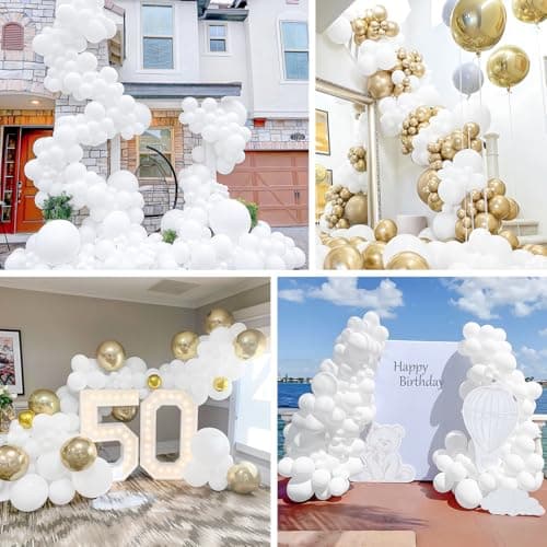 Unisun Ballons Blancs, 50 Pièces 12 Pouces Ballons Blancs Mats, Ballons Blancs Pour Garçons Filles Fête d'Anniversaire Nuptiale Mariage Enterrement Jeune Nouvel An Décorations Remise Des Diplômes