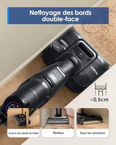 Tineco Floor One S7 Stretch Ultra Aspirateur Laveur, Aspirateur Balai sans Fil, Anti-emmêlage, Plat à 180°, Autonomie de 50 Minutes, Auto-Nettoyage Flashdry à 85°C, Nettoyage des Bords de Deux Côtés