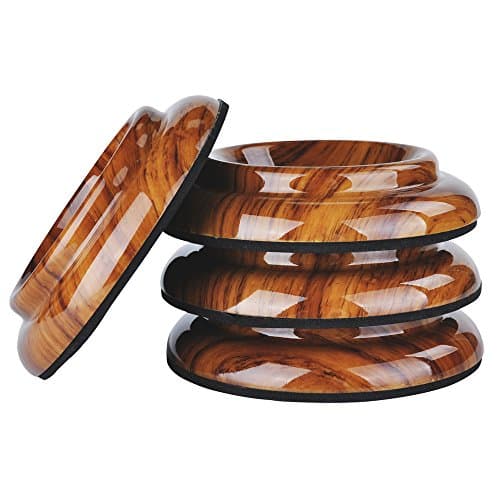 Lot de 4 protections antidérapantes pour roulettes de pied de piano vertical - Par KingPoint - En plastique ABS palissandre