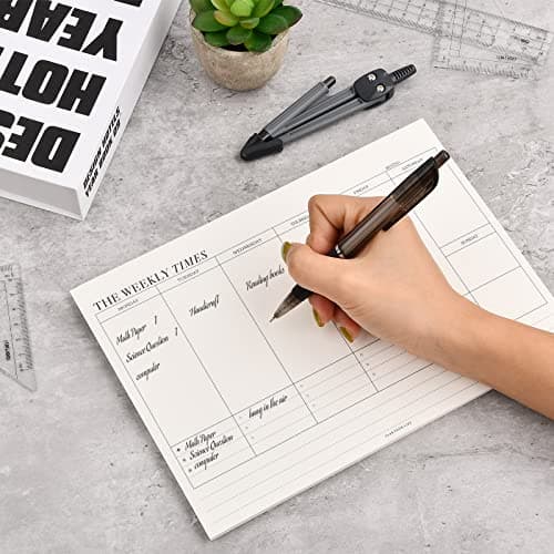 Planning Semaine, 60 Feuilles 24.5 x 17.5 cm, Bloc Planificateur Hebdomadaire, Rendez-Vous Notes Sans Date, Agenda To Do List Note, Weekly Planner Pour Bureau, L'éCole, Maison