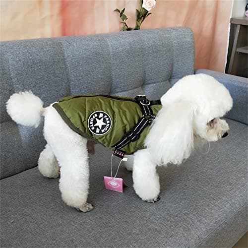 Manteau d'hiver imperméable pour chien, manteau d'hiver chaud avec harnais pour petits, moyens et grands, vêtements de petite taille, manteau d'hiver imperméable, gilet chaud