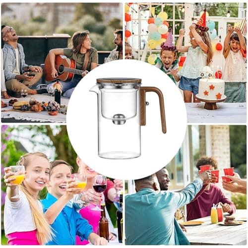 Théière en verre avec infuseur, théière amovible en verre, théière en verre transparent, théière en verre filtrant, théière en verre avec poignée en bois, théière en verre transparent, théière