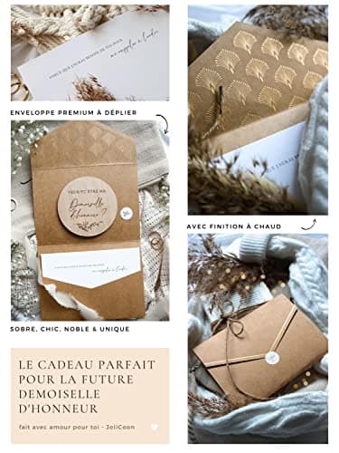 Joli Coon Veux-tu être ma demoiselle d'honneur carte en bois avec enveloppe dépliante et sceau - Demande temoin cadeau