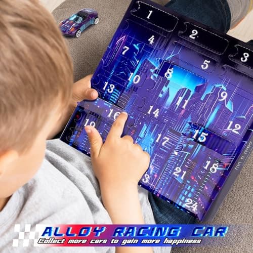 Calendrier de l'Avent 2024 24 Pièces Calendrier de l'Avent Cars Compte à Rebours des 24 Jours de Noël 2024 Jouets Surprise de Noël pour Voitures Calendrier de l'Avent Enfant pour Garçons Filles