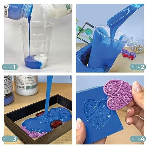 Reschimica Caoutchouc de Silicone Liquide pour Moulage 1:1 R Pro 20, 100% sûr, Non Toxique, Facile à Utiliser, Silicone de Moulage avec catalyseur au Platine (10 kg)