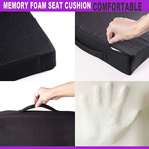 Yuwe Coussin de siège Extra-Large, Coussin en Mousse à mémoire de Forme, Coussin de Bureau, Ergonomique, Coussin de siège pour Voiture, Coussin de soulagement des douleurs sciatiques