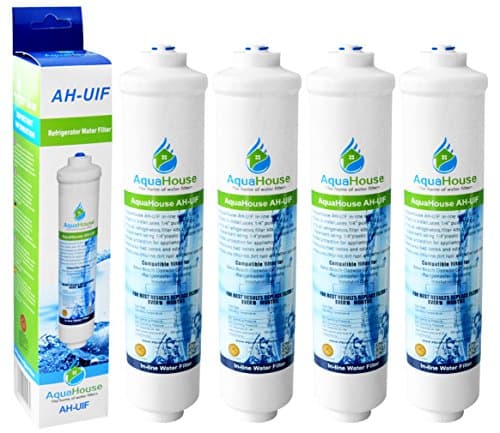 4x AquaHouse AH-UIF filtre à eau compatible pour réfrigérateur Samsung DA29-10105J, LG 5231JA2010B, Haier 0060823485A (avec filtres externes uniquement)