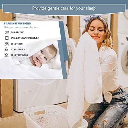 Bedecor Coton Protège Matelas Imperméable et Respirante,Alèse, Couvre Matelas, Anti-Acarien Hypo-Allergénique (180x190/200cm)