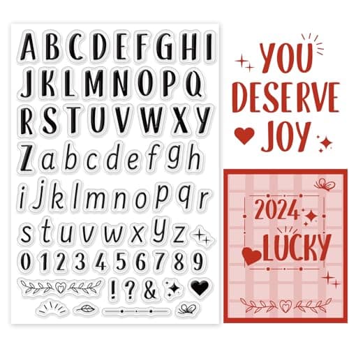 PandaHall Lettre Tampons Transparents Alphabets AZ Tampons Transparents Nombre Tampon en Silicone Tampon en Caoutchouc pour la Fabrication de Cartes de Vacances Journaling Album Photo Scrapbooking