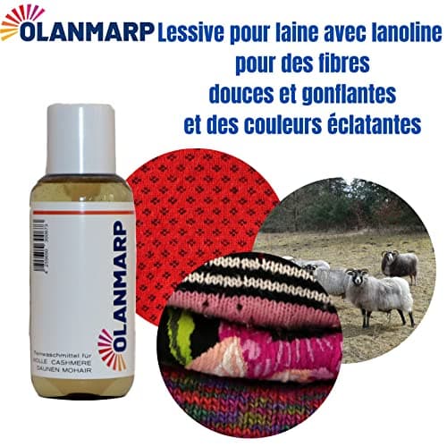 Olanmarp Lessive en laine - Lessive liquide liquide pour laine, angora, alpaga, duvet, mohair (100 ml, sans filet à linge)