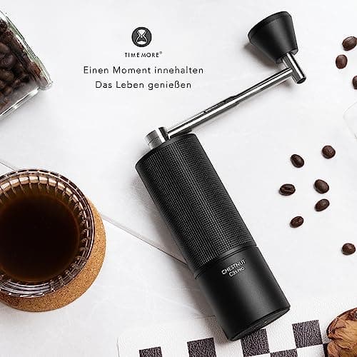 TIMEMORE Chestnut C3s Pro, Moulin à café Manuel, Corps entièrement métallique, Fraise Conique S2C en Acier Inoxydable, Moulin à café Manuel avec poignée Pliante, pour Espresso et French Press, Noir