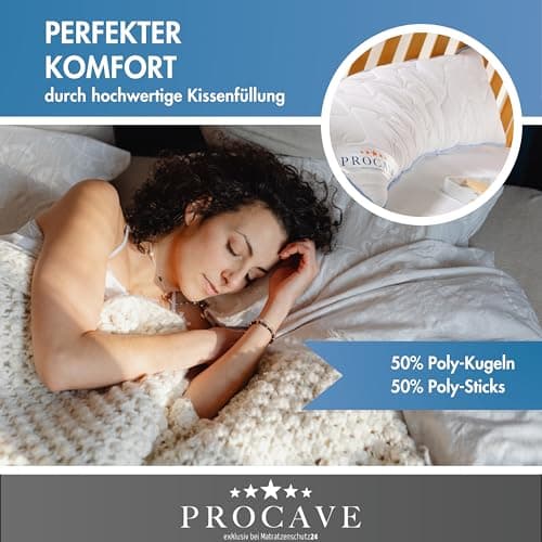 PROCAVE Oreiller pour dormeur latéral, revêtement TopCool, Coussin d’Allaitement Doux, Coussin de maternité Respirant 40x200 cm, fabriqué en Allemagne